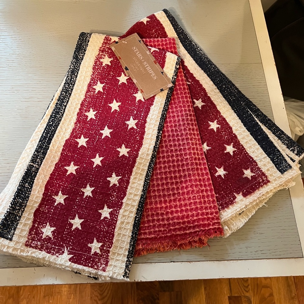 Stars & stripes kitchen towels set of 3